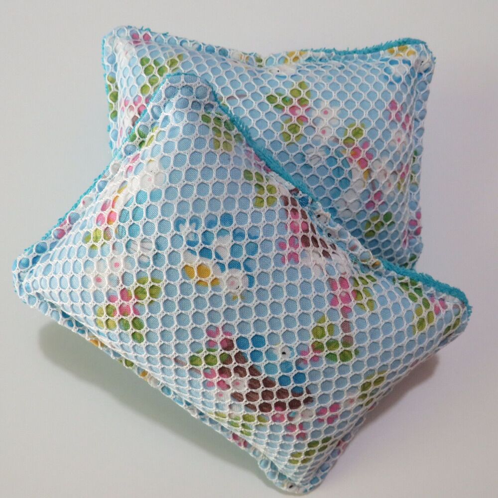 Reusable Sponge Blue Bird Dish Scrubby Set of 2